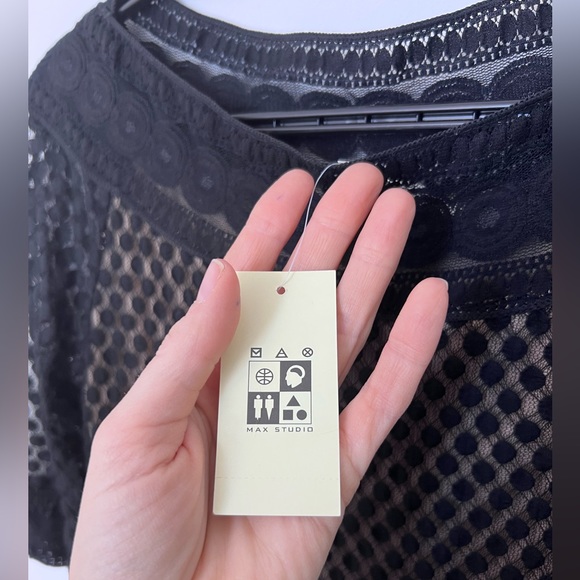 NWT black lace mini dress with liner size large Max Studio - Picture 5 of 6